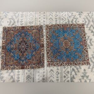 Persian Termeh Pillow Covers Pair Blue Paisley Isfahan Iran New